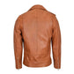 Men's Tan Brando Leather Biker Jacket