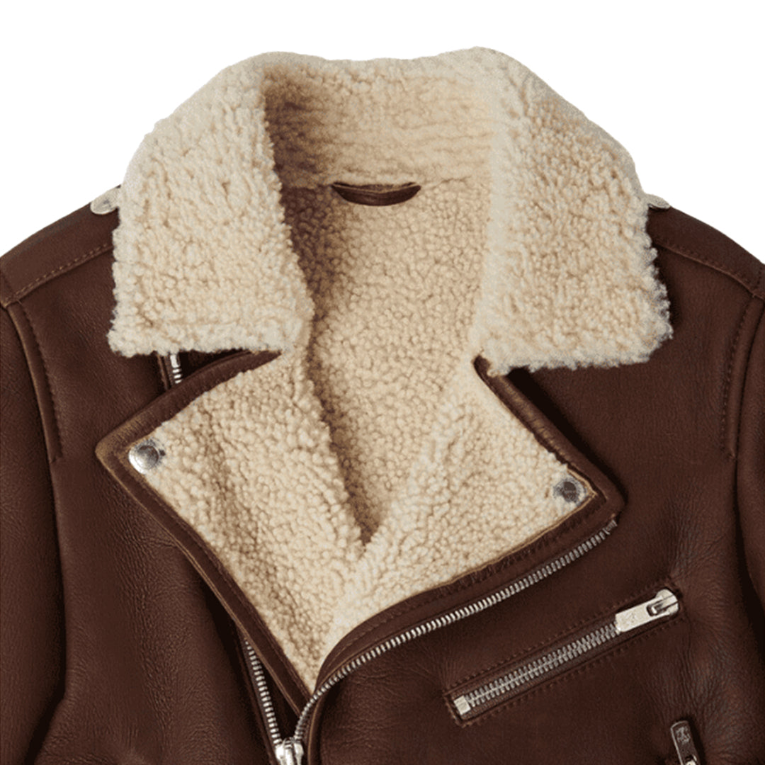 Men's RAF B3 Shearling Fur Bomber Leather Jacket