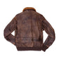 Men’s Brown G-1 Paul Distressed Bomber Leather Jacket