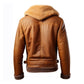 Men's Brown B3 Zipper Shearling Leather Jacket