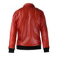 Men's Red Horizon Leather Bomber Jacket