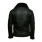 Men's Shearling Adjustable Collar Leather Jacket