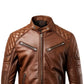 Men's Brown Racer Biker Leather Jacket