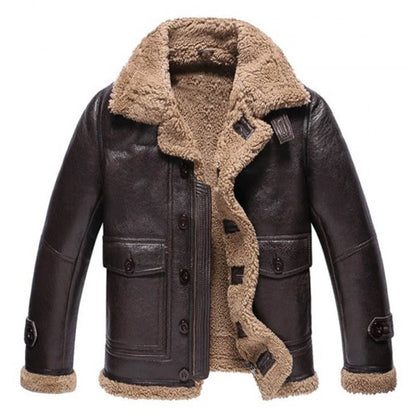 Men's Dark Brown B3 RAF Shearling Leather Jacket