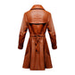 Women Brown Echelon Long Leather Coat