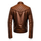 Men's Brown Racer Biker Leather Jacket