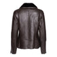 Women's Brown Shearling Straight Moto Jacket