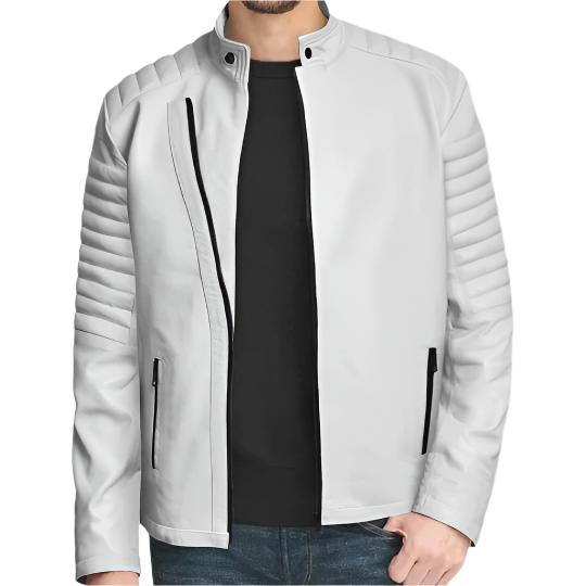 Men's White Titan Leather Jacket