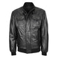 Men's Black Phantom Flight Leather Bomber Jacket