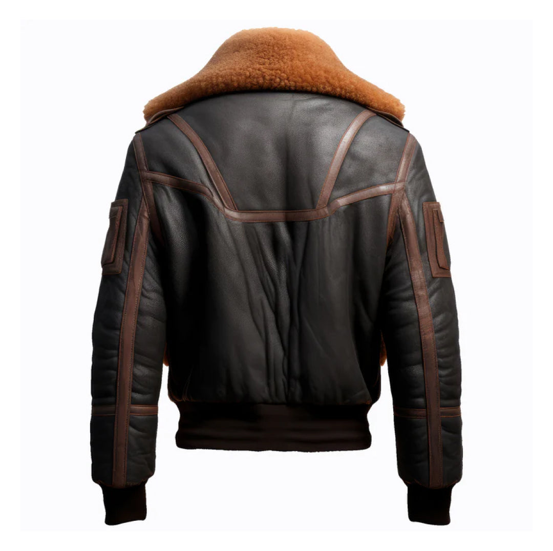 Men's Brown B3 Aviation Natural Bomber Leather Jacket