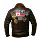 Top Gun Brown Maverick Bomber Leather Jacket