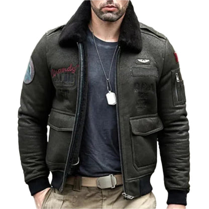 Men's B3 RAF Aviator Shearling Bomber Leather Jacket