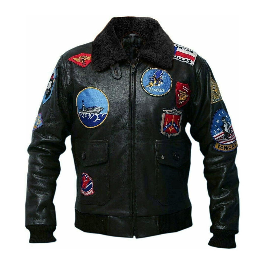 Top Gun Brown Maverick Bomber Leather Jacket